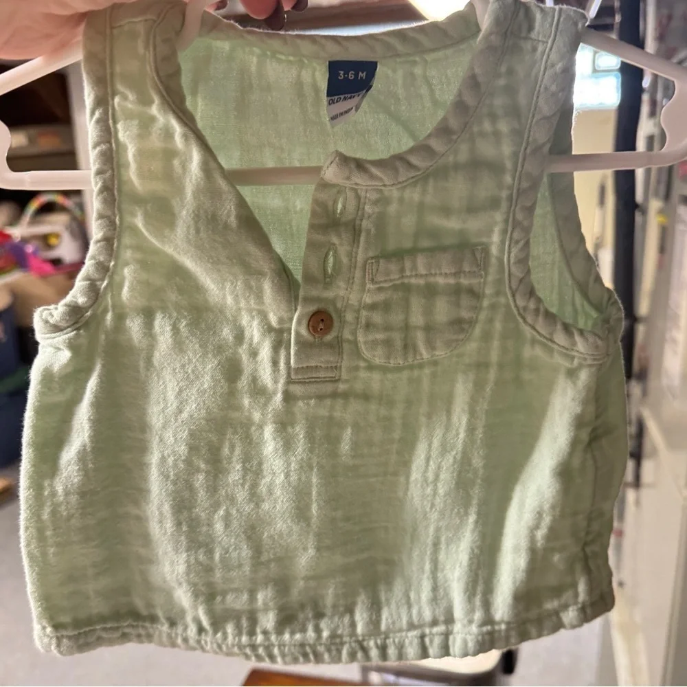Old Navy Double-Weave Tank Top and Shorts Set - Mint Mist